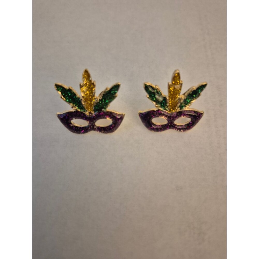 Mardi Gras Earrings, Stud